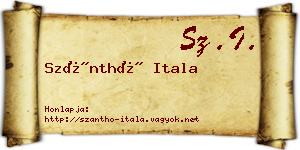Szánthó Itala névjegykártya